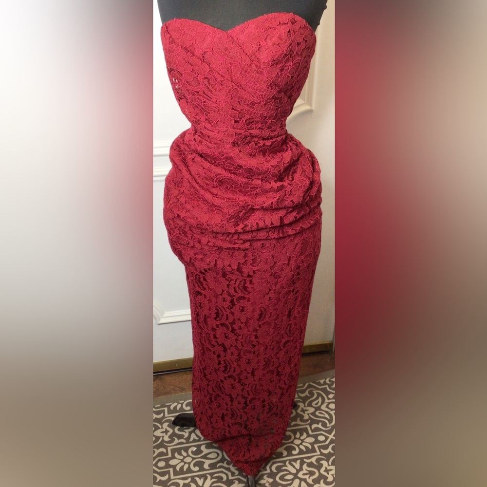 Garnet formal strapless Prom gown Size 6